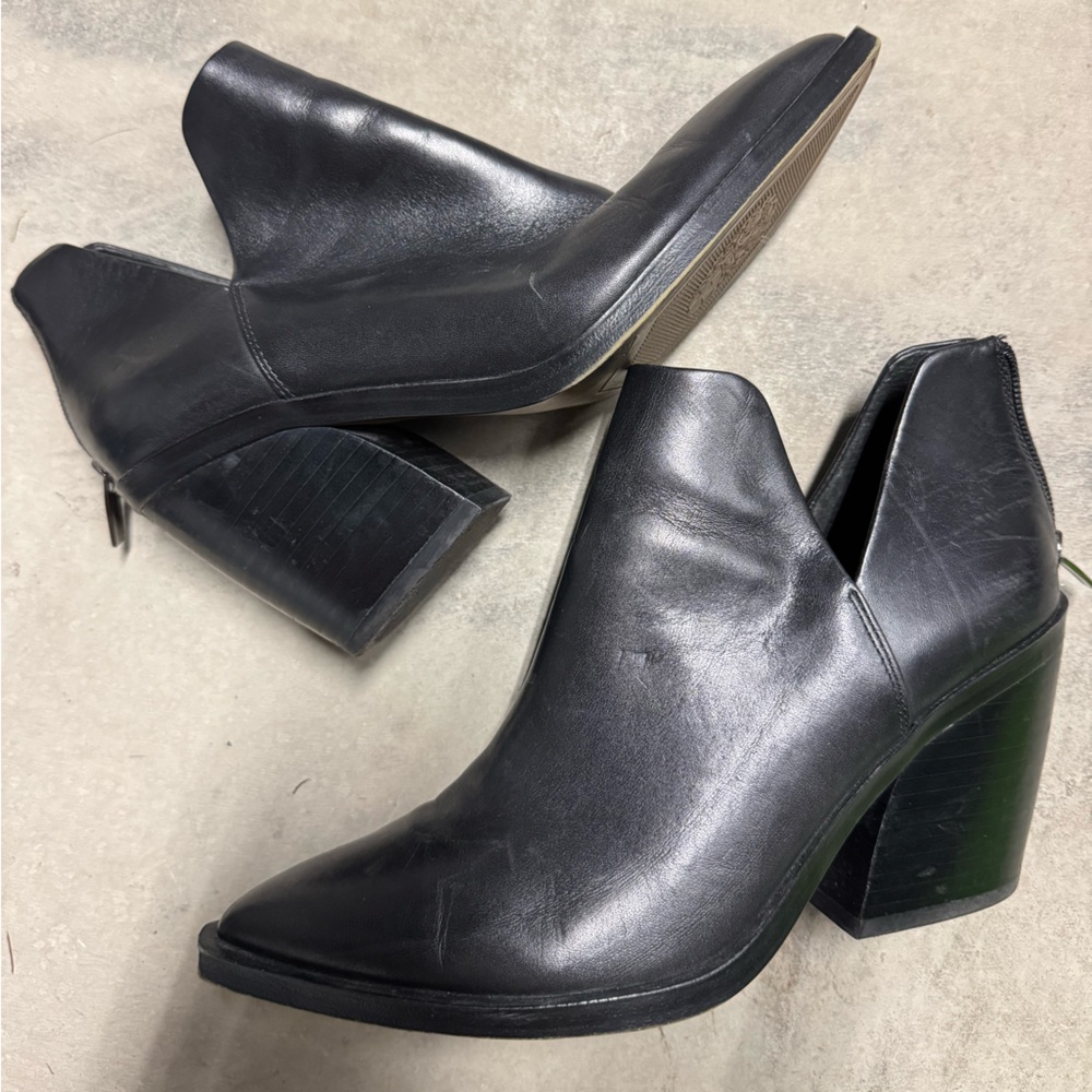 Vince Camuto Black Leather Ankle Boots